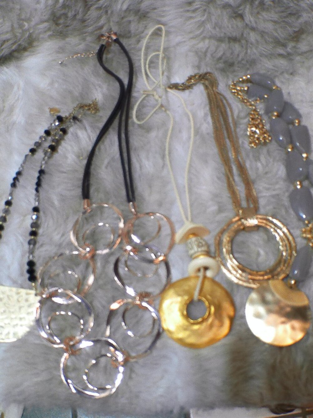 Lot of Costume Necklaces Pendants Statement Gold Tone - 5